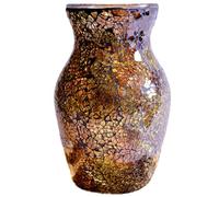 ZHIPINHUI Jarrón de Mosaico de Vidrio marrón Dorado de 8 Pulgadas de Alto, jarrón Decorativo para Flores, decoración del hogar, Moderno jarrón de Mosaico de tamaño Mediano para Dormitorio, Sala de