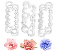 ZHIQIN 9 Pcs Cortadores Sugarcraft Cake Pétalo Cutter Flores Cortadores DIY Fondant Moldes Para Hornear Molde DIY Accesorios Rosas Claveles Peonía Pétalo Cortador