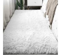 ZHIQXUE Alfombra de Felpa 210 x 340 cm Mullida Tapete Pelo Largo Carpet Habitacion Lavables y para Dormitorio, Comedor, Pasillo y Habitación Juvenil, Blanco