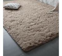 ZHIQXUE Alfombra Habitacion 150 x 210 cm Diseño Monocromático Alfombrar Felpa Resistente a La Intemperie para de Habitacion Dormitorio Habitación Infantil, Camello