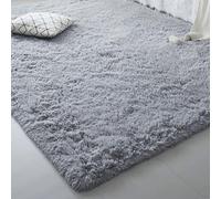 ZHIQXUE Alfombra Habitacion 210 x 320 cm Diseño Monocromático Alfombrar Felpa Resistente a La Intemperie para de Habitacion Dormitorio Habitación Infantil, Gris Claro