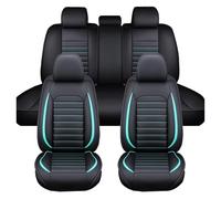 ZHISHIGUO Funda Asiento Coche para Ford Fiesta Hatchback 2017-2025, Fundas Asientos Coche Universales, Juego Completo De Fundas De Cuero Impermeables-5 Piel Plazas(Blue-Green)