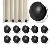 ZHITENG 10 Piezas Cortina de Ducha Reutilizable, Cortina Baño Resistente al óxido Peso Baño Redonda, Contrapesos Cortinas para Cortinaspara de Ducha Cortinas Ropa de Cama Manteles (Negro, 4 CM)