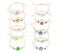 ZHITENG 10 Piezas Flores Secas Pulseras de la Amistad, Ajustables Pulsera Niña, Bambino Pulseras de la Amistad Adatto Come Regalo per Amici, Compagni di Classe o Familiari