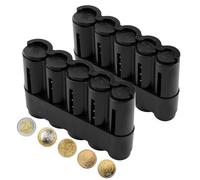 ZHITENG 2 Piezas Porta Monedas Euro, Portamonedas Clasificador con Clasificador de 5 Monedas, Organizador Monedero de Monedas 2€, 1€, 50Ct, 20Ct, 10Ct, Monedero para Camarero Taxis Bus