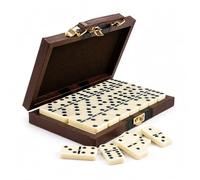 ZHITENG 28 Piezas Domino Juego de Mesa, Tradicional de Dominó de dominó Retro clásico con Estuche portátil Tipo maletín Domino Juego de Mesa Profesional, para Viaje Resistente y Elegante