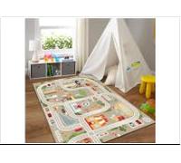 ZHITENG Alfombra Infantil Ciudad Carretera para Jugar con Coche, 50 x 80 CM Alfombra Infantil Lavable, Alfombras Carretera, Alfombras Juegos Bebe Ideal para Jugar con Coches y Juguetes (C)