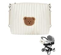 ZHITENG Bolso Carro Bebe Portátil, Mala Maternidade con Cremallera, Bolso Maternidad para Cambio Viaje, Neceser Bebe Organizador para Cochecito, Diseño Oso, Ligero Compacto para Madres Essentials