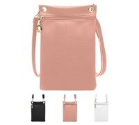ZHITENG Bolso Movil Mujer, Bandolera Pequeña Mujer para Movil Piel PU, Bolsa de Teléfono con Se Puede Separar Los Hombros, Bolsitos para Moviles Elegante, para Compras, Citas, Paseos (Rosa)