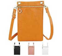 ZHITENG Bolso Movil Mujer, Bandolera Pequeña Mujer para Movil Piel PU, Bolsa de Teléfono con Se Puede Separar Los Hombros, Bolsitos para Moviles Elegante, para Compras, Citas, Paseos (Naranja)
