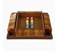 ZHITENG Shut The Box 4 Jugadores, Juego de Mesa de Madera con 8 Dadi Shut The Box Game Cierra Caja Juegos Clásico Juego de Dados de Matemáticas Juegos Fiesta Casa para Bares Fiestas Multicolore