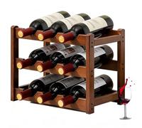 ZHITENG Vinoteca 9 Botellas, 33x23.5x25 CM Botellero Vino de 3 Niveles Botelleros Madera Estrechos Almacenamiento de Botellas de Vino, para Cocina Bar Bodega Gabinete Despensa