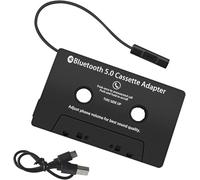 ZHITING Adaptador de casete para coche,Adaptador de Cassette para Coche de BT 5.0 con Manos Libres Incorporada para Llamada