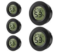 ZHITING Higrómetro Termómetro Mini Digital Medidor de Temperatura y Humedad Redondo Medidor de Humedad para Interiores, Invernaderos, Terrarios, Estuches de Guitarra, Humidor, Incubadoras y Vidrio