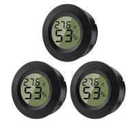 ZHITING Termómetro higrómetro digital, medidor de humedad de temperatura, redondo, para interiores, invernaderos, terrarios, estuches de guitarra, humidor, incubadoras y vidrio (3 unidades)