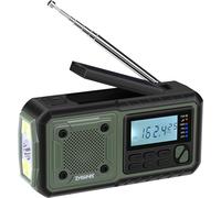 ZHIWHIS Radio de emergencia, NOAA Weather/AM/FM, radios solares portátiles con manivela con alarma SOS, funciona con pilas y batería de litio integrada de 5000 mAh, linterna/lámpara de lectura/alertas
