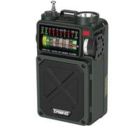 ZHIWHIS Radio de Onda Corta con Bluetooth, radios de Emergencia Am/FM/SW/WB con alertas NOAA, manivela de mano/solar/4000 mAh/Ruido Blanco/SOS/Bajos/Receptor Retro Recargable con preestablecido,