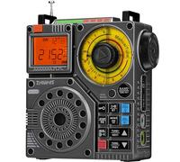 ZHIWHIS Radio de onda corta con Bluetooth y control de aplicación, AM FM VHF SW WB, receptor portátil, Super Bajos/5 tipos de efectos de luz/6 ecualizadores/grabación estéreo recargable de emergencia