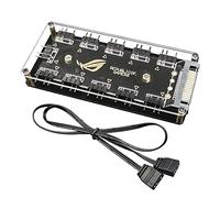 Zhixteu Cable HUB ARGB para ASUS Aura Sync, 10 Hub 5V 3Pin LED RGB Hub Divisor con Puerto SATA Tira Adaptadora de Cable de Extensión Ventilador PC