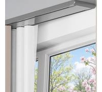 Zhixubah Riel para Cortina Doble, Riel De Cortina De Techo Doble Montaje En Techo Separador De Espacios Riel Delgado para Cortina Opaca Y Visillo para Apartamento Oficina Caravana(Grey,2.8m(9.2ft))