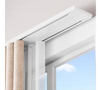 Zhixubah Silencioso Riel De Cortina De 2 Vías De Panel Aluminio Cortable Soporte De Techo Perfil Bajo T Tramos De Rieles Combinables para Colgar Cortinas Divisorias De Habitación(White,4m(13.1ft))