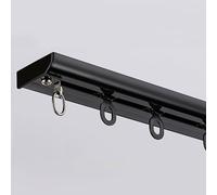 Zhixubah Sistemas Riel Cortina Techo Fino Monorriel Moderno Kit 0.6 2 3.4 5.4 6m De Barra De Cortina Fijación A Techo para Separar Espacios Ventanas Bajas(Black,3.8m(12.5ft))