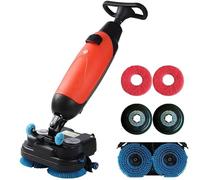 ZHIXUMM Pulidora Y Abrillantadora De Pisos Multifuncional, Fregadora Y Secadora De Piso con Operador A Pie, Fregadora De Pisos De 43 Cm De Ancho, 350 RPM, con Disco De Cepillo Doble, A BateríA.