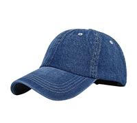 Zhiyao gorra vaquera retro para hombre y mujer, visera lavada y destruida, béisbol monocolor orejeras, marine, Talla única