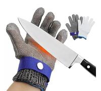 Zhiyu666 Guantes resistentes a cortes de nivel 9 de grado alimenticio, guantes de malla de acero inoxidable de metal con un guante de algodón para cortar carne, filete de pescado, ostras de seguridad,