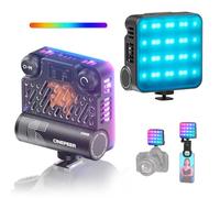 ZHIYUN CINEPEER CM15 15W RGB Luz de Vídeo, Selfie Luz con Abrazadera de Soporte de Teléfono y Zapata Fría, Led de Luz de Vídeo con 18 Efectos de Luz, 2600mAh CRI 94+ TLCI 96+ 2500K-10000K para Vlog
