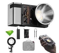 Zhiyun Molus X100 Combo 100W LED Video Light CCT 2700K~6500K CRI?95 TLCI?97 ZY Mount App Control Music Mode Iluminación Continua con Adaptador de Montaje Bowens + batería de Agarre para Youtube, Vlog