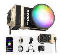 ZHIYUN MOLUS X200 RGB Standard [Oficial] Luz para Video 200W Iluminación de Salida Continua Portátil Iluminación para Fotografía, Montura Bowens, 2500K~10000K/CRI ≥ 95/TLCI ≥ 97, 830g para Youtube