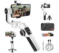 ZHIYUN Smooth-5S Combo [Oficial] iPhone Gimbal Estabilizador, Handy Gimbal de 3 Ejes con Dos Luces de Llenado Delantero y Trasero, con FilmIC Pro, Vlog, Youtube y TikTok (con trípode)