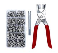 ZHIYUQL 200 Botones de Presion, Corchetes de Presion Metalicos con Alicates 9.5 mm para DIY Manualidades Telas(Plata)