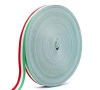 ZHIYUQL Cinta de regalo tricolor, 15 mm × 50 m, cinta decorativa italiana, cinta de poliéster para medallas, cinta de satén para envolver regalos, fiestas, Navidad, vacaciones, decoración (rojo