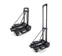 ZHJINGYU Carretilla Plegable de Hierro 45KG - 4 Ruedas + Mástil Telescópico - Estructura Robusta - Ideal para Traslochi Pesados, Industria & Garage