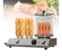 ZHJOPP Fabricador de Perritos Calientes Comercial, Calentador de Salchichas con 4 Palitos para Tostar, Control de Temperatura Doble, Vaporizador de Perritos Calientes para Cafeterías