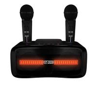 ZHJOPP Máquina de Karaoke Bluetooth, Altavoz de Karaoke portátil con 2 micrófonos inalámbricos, batería Recargable integrada de 3000 mAh y Soporte USB/TF/AUX IN (Black)