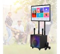 ZHJOPP Máquina de Karaoke portátil para Exteriores, de Altavoces Bluetooth con Pantalla táctil Profesional de 148 W con Pantalla de 32", Disco Duro de 512 G (Black)