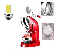 ZHJOPP Máquina eléctrica para Hacer Hielo raspado con Cuchillas Dobles de Acero Inoxidable: Ideal para Uso Comercial, granizados y Hielo raspado. (Red Two Knives)