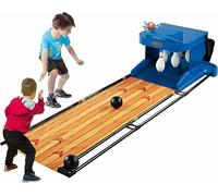 ZHJOPP Set de Bowling para el Hogar, Juego Electrónico de Bolos, Máquina de Bolos para Interior, Reinicio Automático/Iluminación/Efectos de Sonido Simulados (3.5m/11ft)