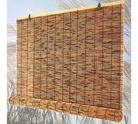 ZHJSHOU Carbonización Persianas Enrollables De Bambú, Retro Natural Cortina de Caña Cortina de Bambú, Persianas De Caña Cortinas Opacas, Tejidas a Mano,40x95cm/15.7x37.4in(WxH)