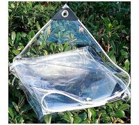 ZHJSHOU Lona Transparente con Ojales, 0.35mm Lona Impermeable Exterior de Protección Plegable Duradera Resistente Lona para Terrazas Muebles Jardín Coche,4x6m