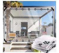 ZHJSHOU Lonas Impermeables con Ojales Exterior Transparente 1.9x2.3m, 0.55mm Lona de protección Resistente a la Rotura,Plegable Lona de PVC para toldos de Patio,Muebles de jardín