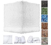 ZHJSHOU Red Camuflaje Sombra Blanca,Malla De Camuflaje,Rollo De Red De Camuflaje Caza Pantalla De Privacidad para Decoración De Sombrilla Militar De Caza Al Aire Libre,7X7m/22.97x22.97ft