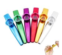 ZHjuju 6Pcs Kazoos de Metal Multicolor, Instrumentos Musicales para Acompañamiento de Guitarra, Ukelele, Violín y Piano para Niños y Amantes de la Música, Portátil y Fácil de Tocar