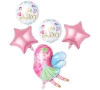 ZHjuju Juego de 5 Globos de Hadas Mágicas, Globos de Papel de Aluminio, Globos de Duendes Lindos para Cumpleaños de Niñas y Fiesta Temática