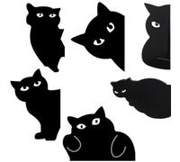 ZHjuju Marcadores Magnéticos de Estilo Gato Negro, 6 Piezas de Clips para Libros con Diseños Adorables de Gatos, Ideales para Lectura, Regalos para Amantes de los Libros, Estudiantes y Maestros