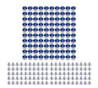 Zhjvihx 100 Juegos de Remaches de Cristal de 12 Mm, Remaches Rápidos de Diamantes de Imitación con Tornillo de Hierro (BLUE)