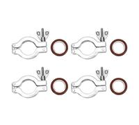 Zhjvihx 4 Juegos de Abrazaderas de Vacío de Acero Inoxidable KF25 304, con Anillos de Centrado y Anillos Tóricos Tuerca de Ala Abrazadera Rápida para Horno, Cámara de Desgasificación,